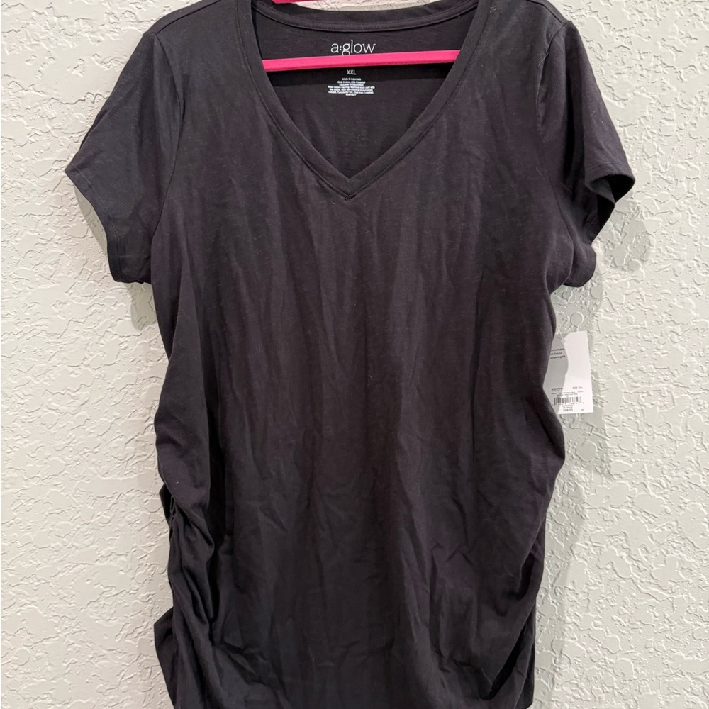 A Glow Maternity Top Essential Black Tee Size XXL